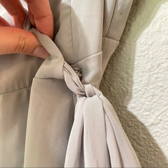 Lovely Grey Spaghetti Strap Wrap Maxi Dress Formal Bridesmaid Womens 10 Formal - Picture 3 of 11